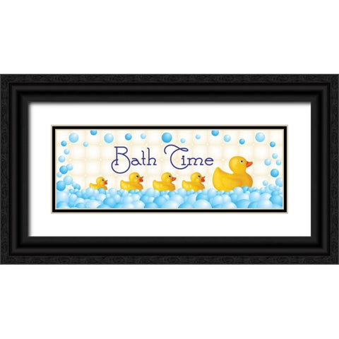 Bath Time Black Ornate Wood Framed Art Print with Double Matting by Harbick, N