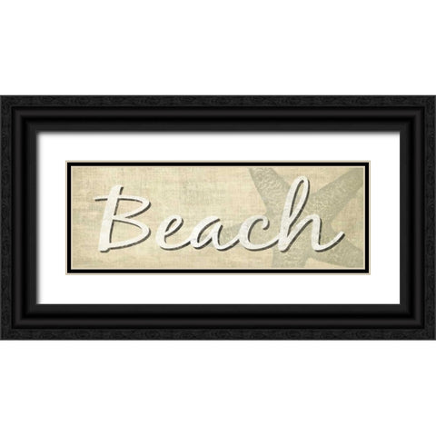 Beach Black Ornate Wood Framed Art Print with Double Matting by Harbick, N