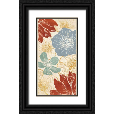 Vintage Flowers I Black Ornate Wood Framed Art Print with Double Matting by Harbick, N