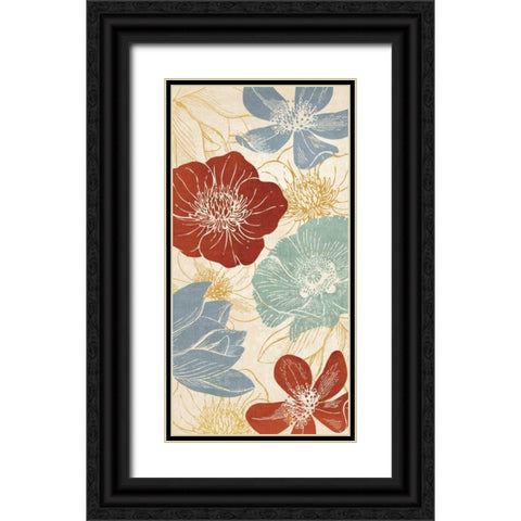 Vintage Flowers II Black Ornate Wood Framed Art Print with Double Matting by Harbick, N