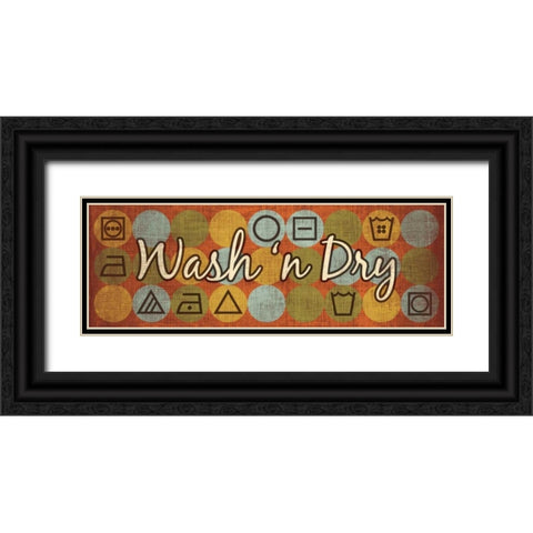 Laundry Symbols Panel II Black Ornate Wood Framed Art Print with Double Matting by Harbick, N