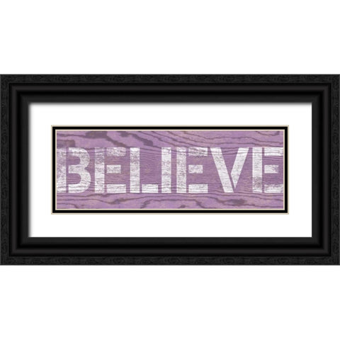 Purple Believe Black Ornate Wood Framed Art Print with Double Matting by Harbick, N