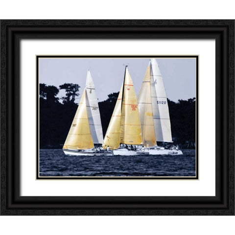 Race at Annapolis I Black Ornate Wood Framed Art Print with Double Matting by Hausenflock, Alan