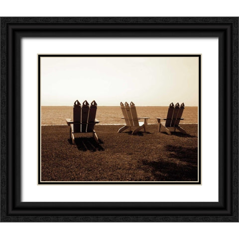 Adirondack Chairs II Black Ornate Wood Framed Art Print with Double Matting by Hausenflock, Alan