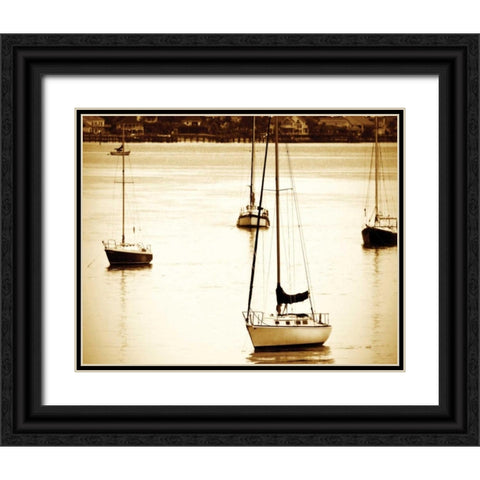 St. Augustine Harbor I Black Ornate Wood Framed Art Print with Double Matting by Hausenflock, Alan