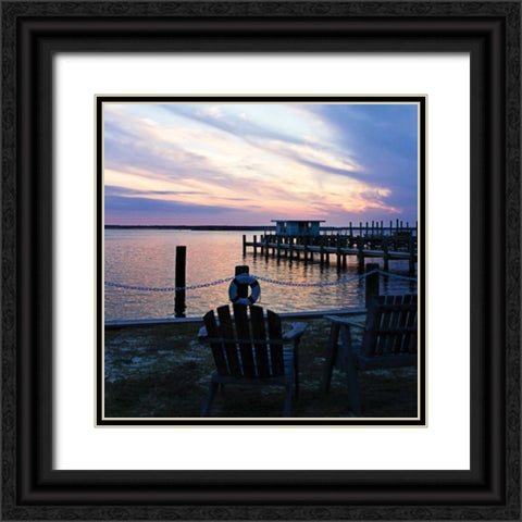 Dockside Park I Black Ornate Wood Framed Art Print with Double Matting by Hausenflock, Alan
