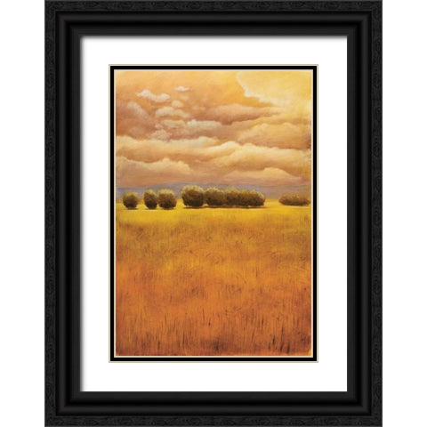 Golden Fields I Black Ornate Wood Framed Art Print with Double Matting by Girard, Thomas
