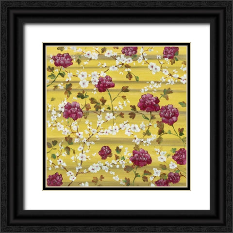 Peonies and Dogwoods Black Ornate Wood Framed Art Print with Double Matting by Lee, Scott