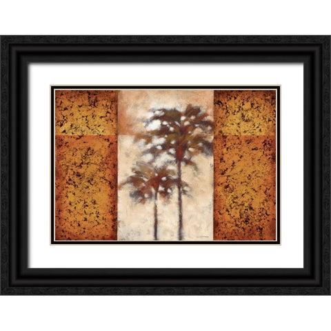 Sunset Palms II Black Ornate Wood Framed Art Print with Double Matting by Lee, Scott