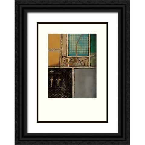 Circuitry I Black Ornate Wood Framed Art Print with Double Matting by Lentz, Michael
