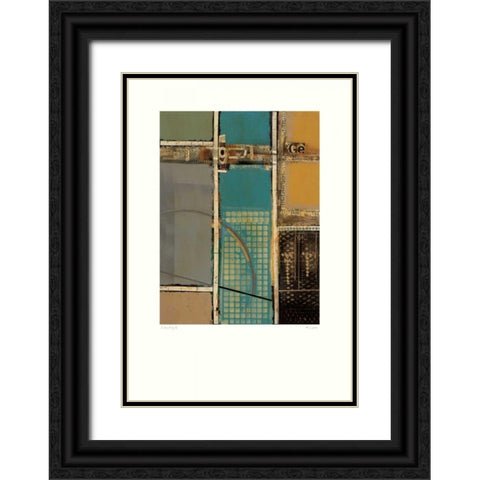 Circuitry II Black Ornate Wood Framed Art Print with Double Matting by Lentz, Michael