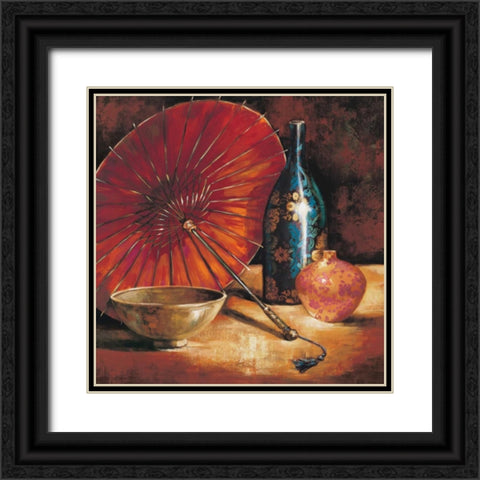 Asian Still Life I Black Ornate Wood Framed Art Print with Double Matting by Rodriguez, S.