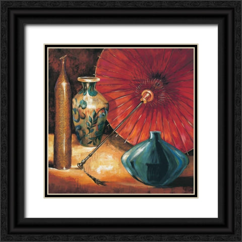 Asian Still Life II Black Ornate Wood Framed Art Print with Double Matting by Rodriguez, S.