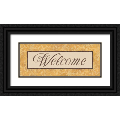 Harvest Damask I Black Ornate Wood Framed Art Print with Double Matting by Jeffrey, Jillian