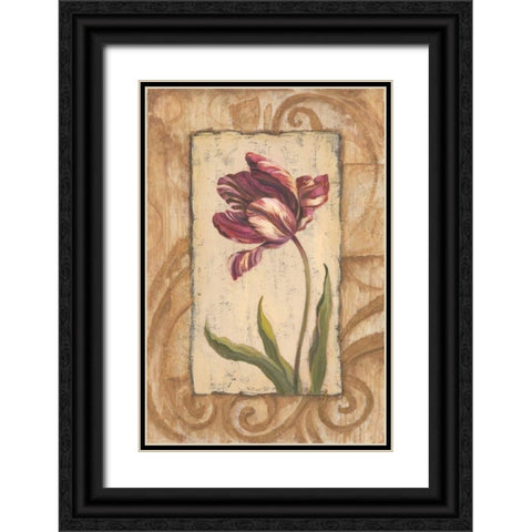 Classic Tulip II Black Ornate Wood Framed Art Print with Double Matting by Jeffrey, Jillian