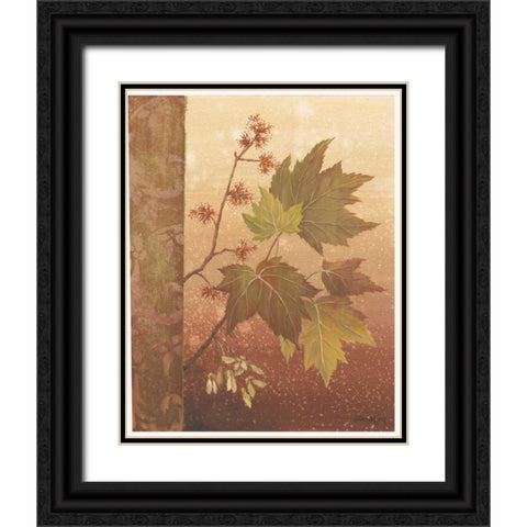 Maple Leaves Black Ornate Wood Framed Art Print with Double Matting by Jeffrey, Jillian