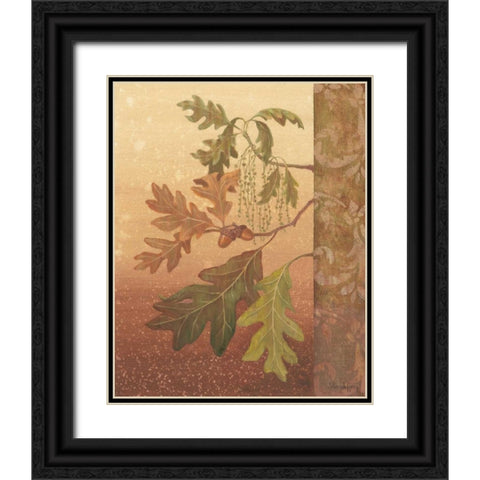 Oak Leaves Black Ornate Wood Framed Art Print with Double Matting by Jeffrey, Jillian
