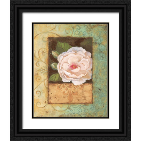 Antique Rose II Black Ornate Wood Framed Art Print with Double Matting by Jeffrey, Jillian