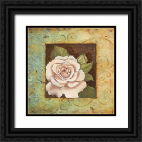 Antique Rose III Black Ornate Wood Framed Art Print with Double Matting by Jeffrey, Jillian