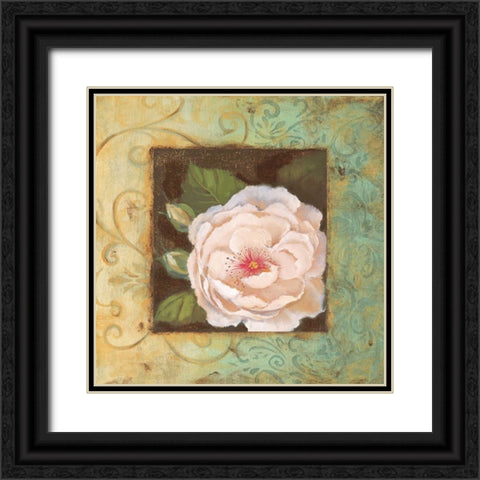 Antique Rose IV Black Ornate Wood Framed Art Print with Double Matting by Jeffrey, Jillian