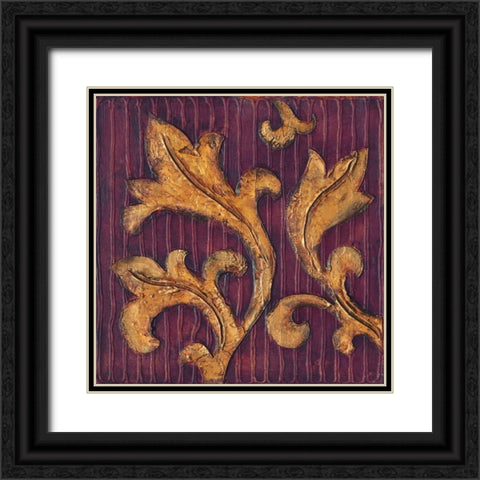 Gold Acanthus II Black Ornate Wood Framed Art Print with Double Matting by Jeffrey, Jillian