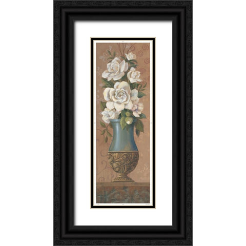 Courtly Roses II Black Ornate Wood Framed Art Print with Double Matting by Jeffrey, Jillian