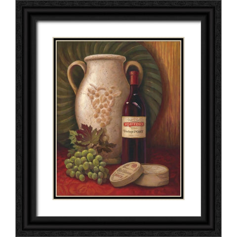 Fresco Vineyard I Black Ornate Wood Framed Art Print with Double Matting by Jeffrey, Jillian