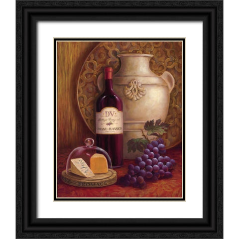 Fresco Vineyard II Black Ornate Wood Framed Art Print with Double Matting by Jeffrey, Jillian