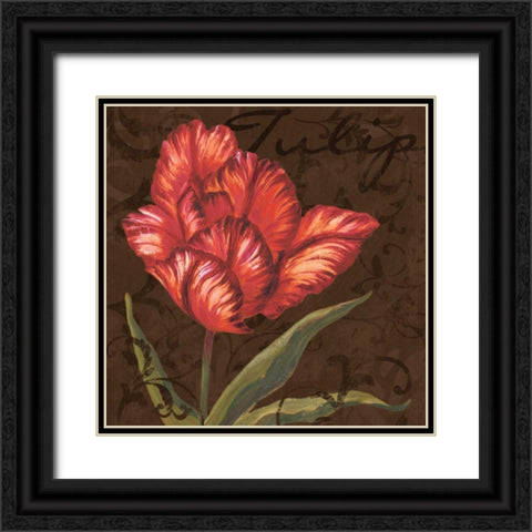 Tulipa I Black Ornate Wood Framed Art Print with Double Matting by Jeffrey, Jillian