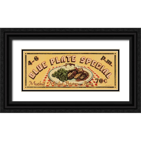 Blue Plate Special Black Ornate Wood Framed Art Print with Double Matting by Jones, Catherine
