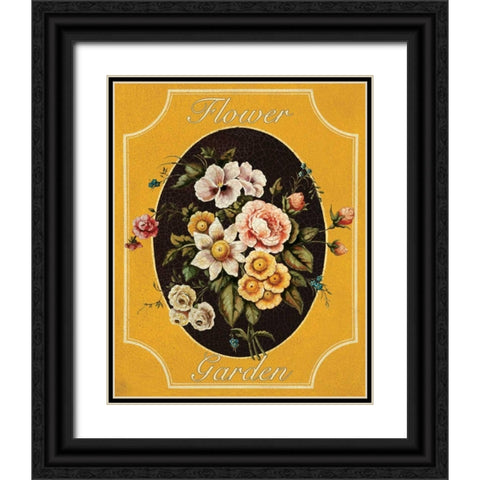 Flower Garden Black Ornate Wood Framed Art Print with Double Matting by Jones, Catherine