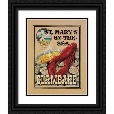 Clam Bake Black Ornate Wood Framed Art Print with Double Matting by Jones, Catherine