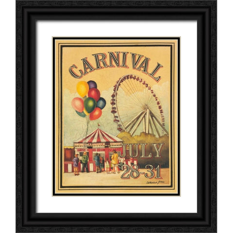 Carnival Black Ornate Wood Framed Art Print with Double Matting by Jones, Catherine