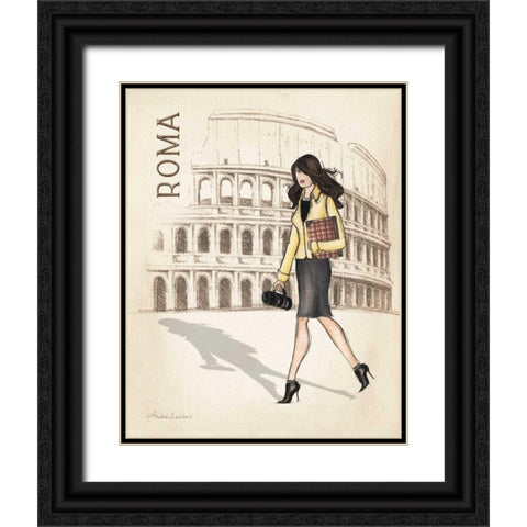 Roma Black Ornate Wood Framed Art Print with Double Matting by Laliberte, Andrea