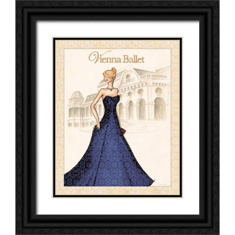 Ballet Black Ornate Wood Framed Art Print with Double Matting by Laliberte, Andrea