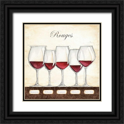Les Vins Rouges Black Ornate Wood Framed Art Print with Double Matting by Laliberte, Andrea