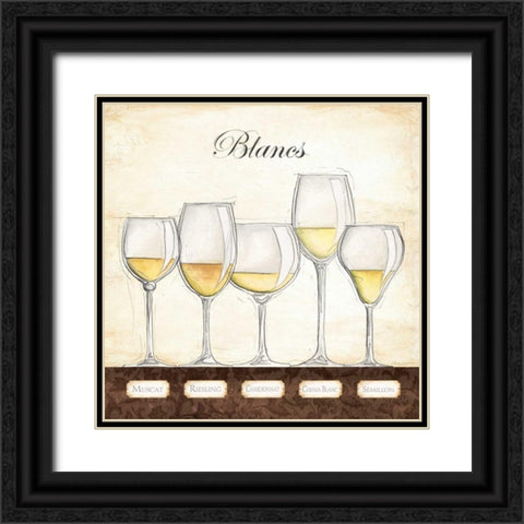 Les Vins Blancs Black Ornate Wood Framed Art Print with Double Matting by Laliberte, Andrea