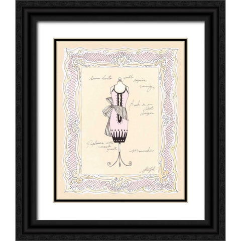Dress Form IV Black Ornate Wood Framed Art Print with Double Matting by Leal, Steve