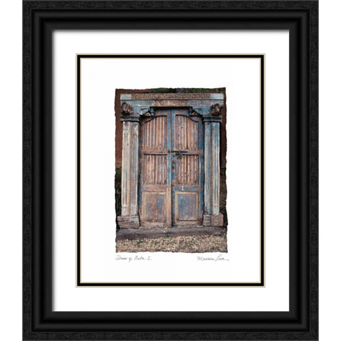 Doors of Cuba I Black Ornate Wood Framed Art Print with Double Matting by Love, Maureen
