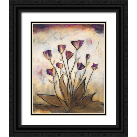 Poppy Garden II Black Ornate Wood Framed Art Print with Double Matting by Marque, Lucia