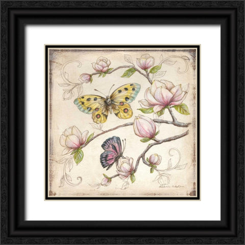 Le Jardin Butterfly IV Black Ornate Wood Framed Art Print with Double Matting by McRostie, Kate