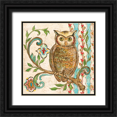 Treetop Owl I Black Ornate Wood Framed Art Print with Double Matting by McRostie, Kate