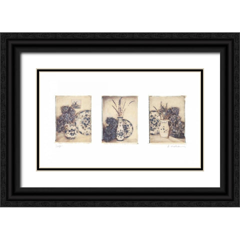 Delft Black Ornate Wood Framed Art Print with Double Matting by Melious, Amy