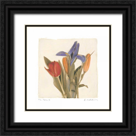 Tre Fiori II Black Ornate Wood Framed Art Print with Double Matting by Melious, Amy