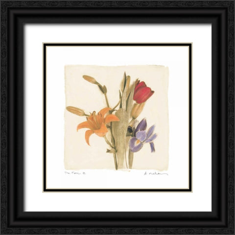 Tre Fiori III Black Ornate Wood Framed Art Print with Double Matting by Melious, Amy