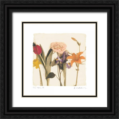 Tre Fiori IV Black Ornate Wood Framed Art Print with Double Matting by Melious, Amy