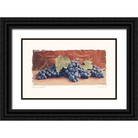 Grape Harvest I Black Ornate Wood Framed Art Print with Double Matting by Melious, Amy