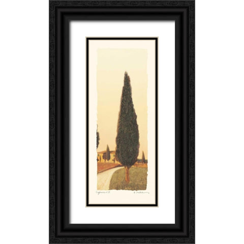Cypress II Black Ornate Wood Framed Art Print with Double Matting by Melious, Amy