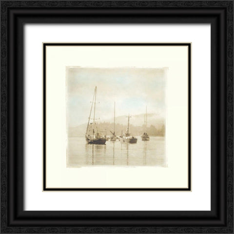 Harbor I Black Ornate Wood Framed Art Print with Double Matting by Melious, Amy
