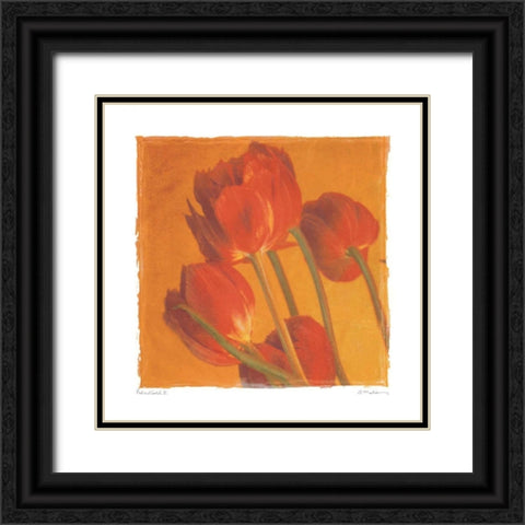 Red and Gold II Black Ornate Wood Framed Art Print with Double Matting by Melious, Amy